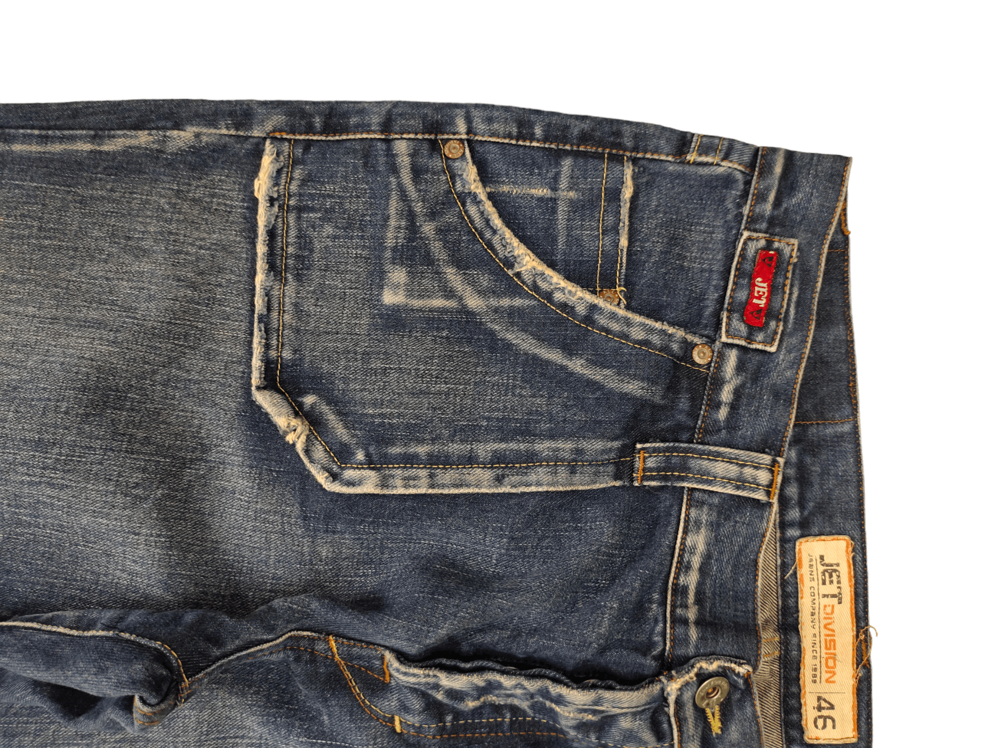 If Six Was Nine Flare Baggy Jeans Jet Division Distress Faded Denim Boot Cut Size US 35 - 4 Thumbnail