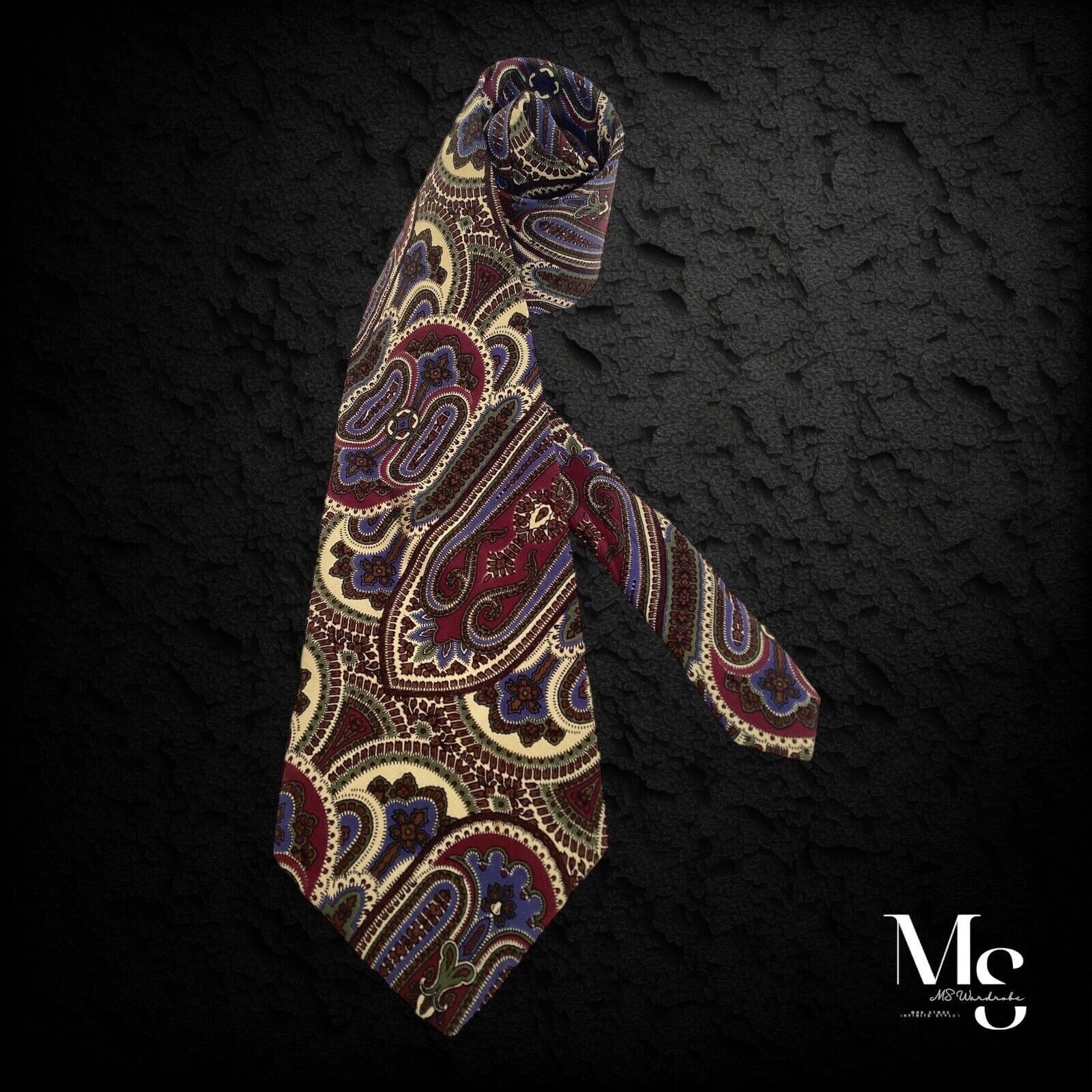 Polo Ralph Lauren POLO BY RALPH LAUREN Purple Paisley Luxury Silk Tie Made In Size ONE SIZE - 1 Thumbnail
