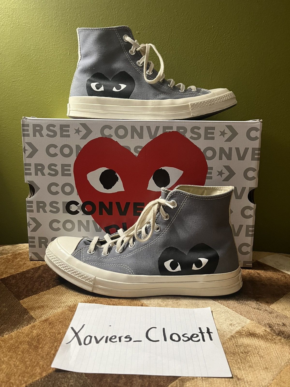 Comme Des Garcons Play Comme des Garcons Converse Gray CDG Converse Grailed