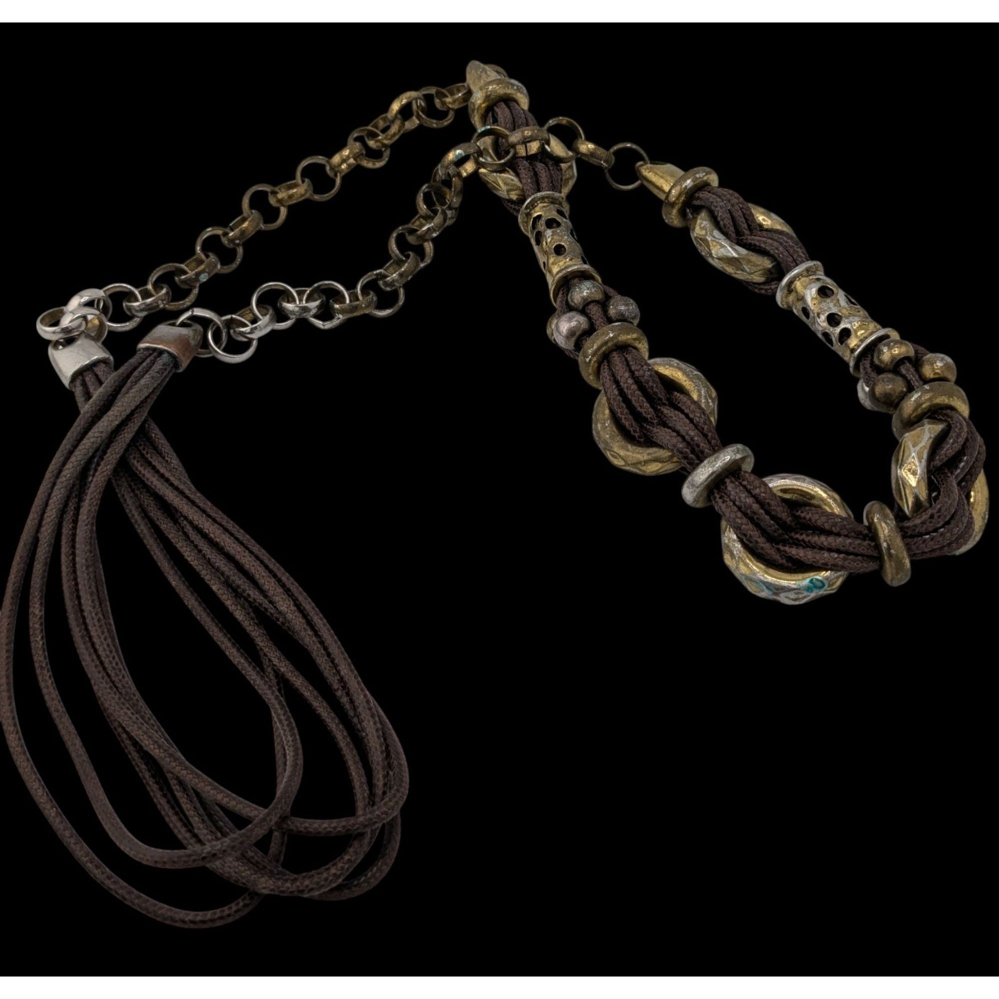 Other Vintage Bohemian Brutalist Multi-Strand Brown Cord Necklace Size ONE SIZE - 6 Thumbnail