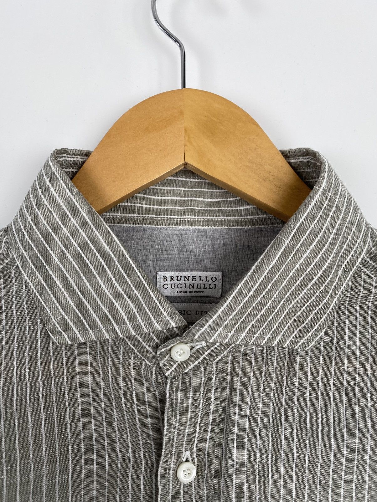 Brunello Cucinelli Brunello Cucinelli Linen Striped Shirt Size US XXL / EU 58 / 5 - 3 Thumbnail