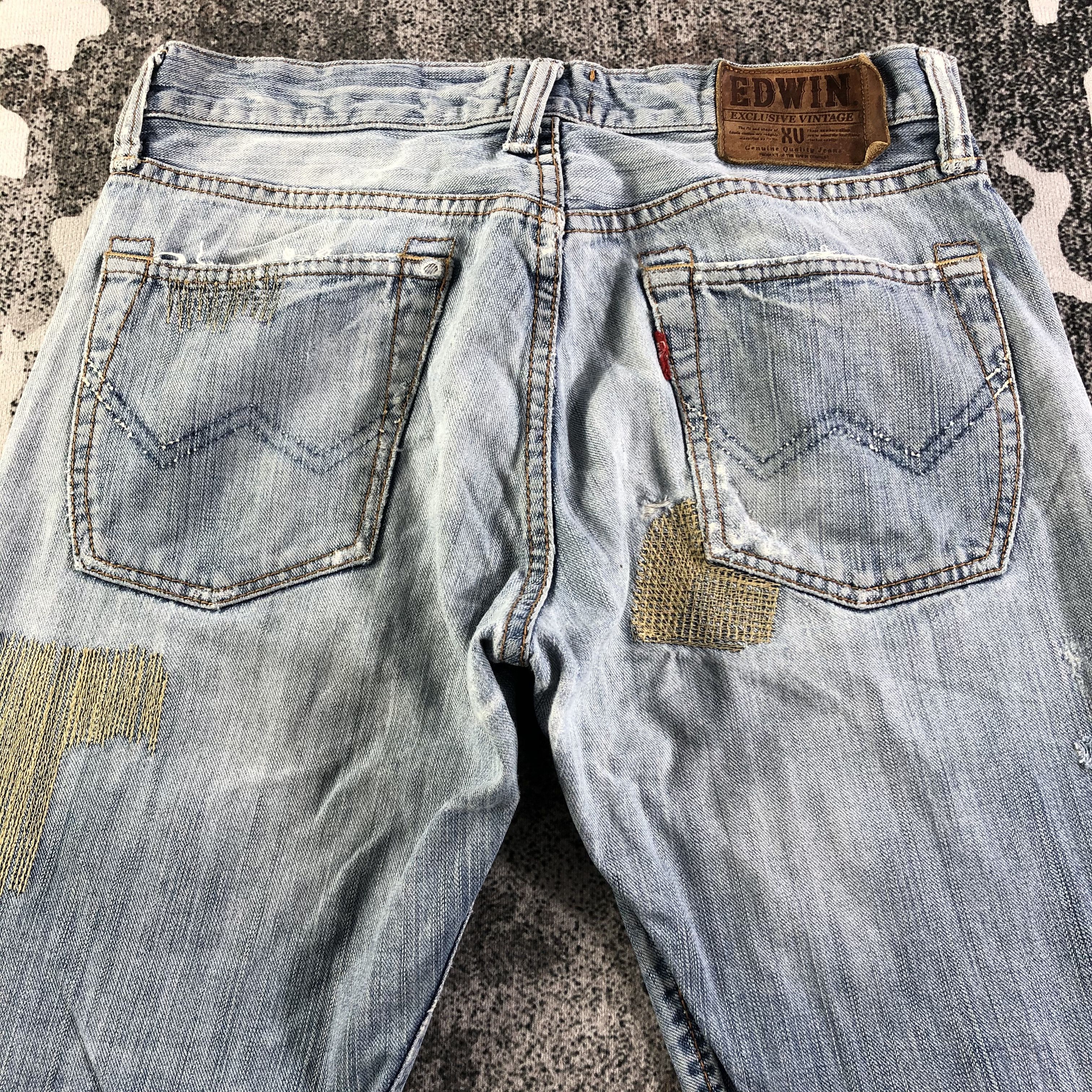 Edwin Edwin XV Jeans Ripped Patchwork Denim KJ2490 Size US 30 / EU 46 - 4 Thumbnail
