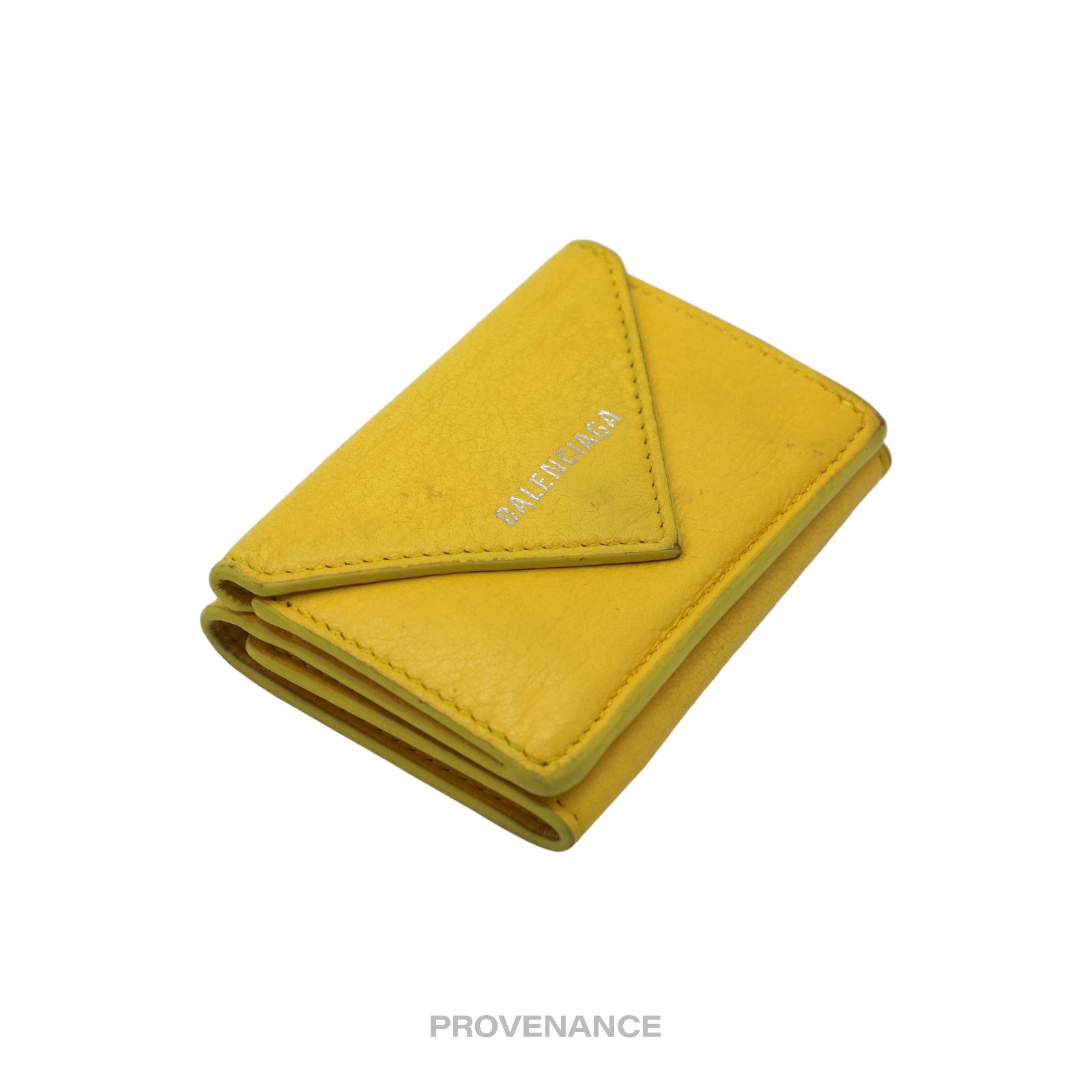 Balenciaga 🔴 Balenciaga Papier Mini Wallet - Yellow Leather Size ONE SIZE - 4 Thumbnail