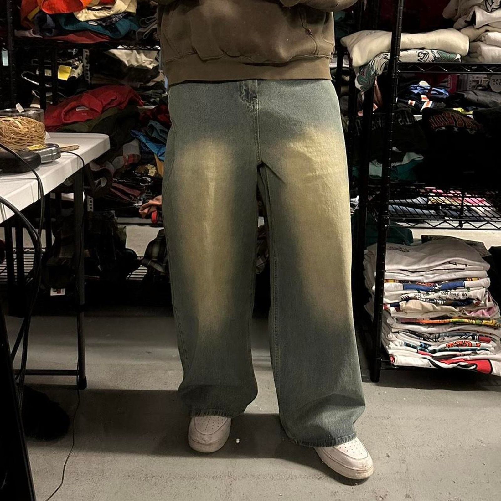 Vintage BLUE FADED WIDE LEG BAGGY DENIM 28 WAIST Size US 28 / EU 44 - 2 Thumbnail