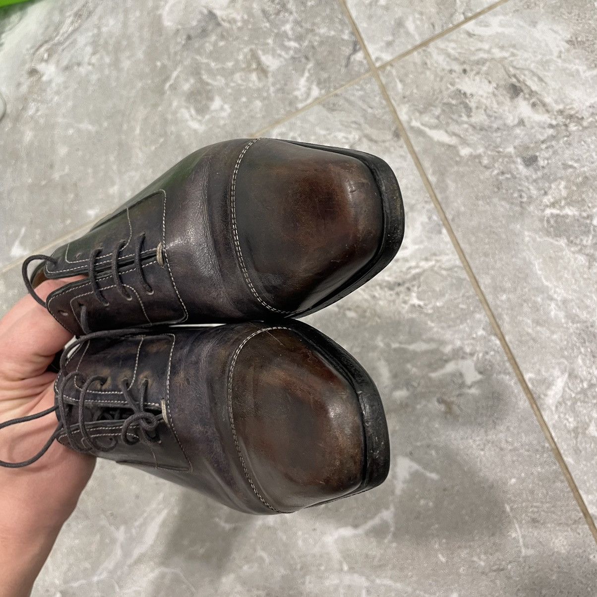 Handmade × Santoni 6 Santoni boots classic chameleon clr Leather Shoes old mone Size US 6 / EU 39 - 10 Thumbnail