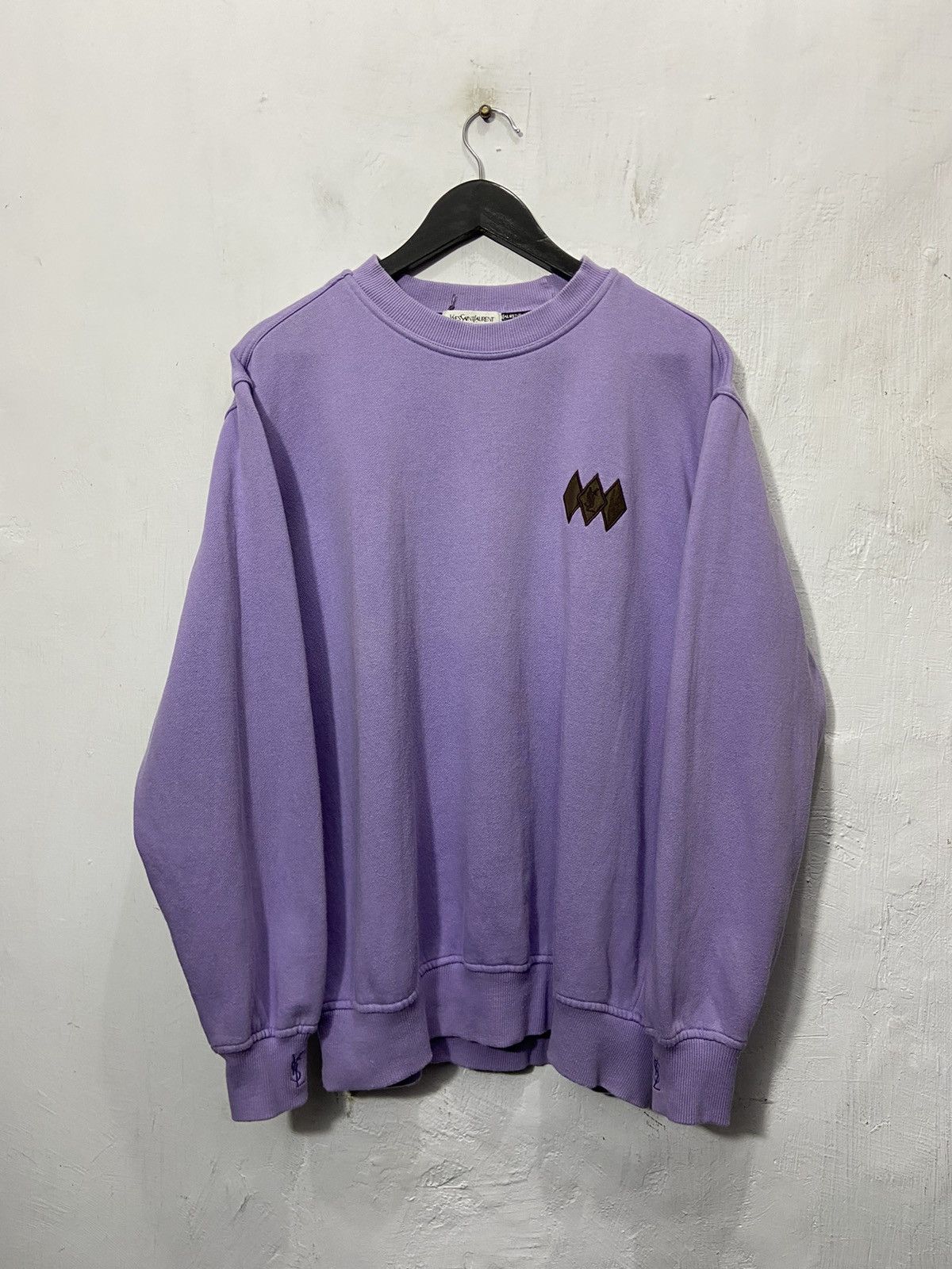 Vintage × Yves Saint Laurent YSL Logo Embroidered Speel Out Sweatshirt Size US L / EU 52-54 / 3 - 1 Thumbnail
