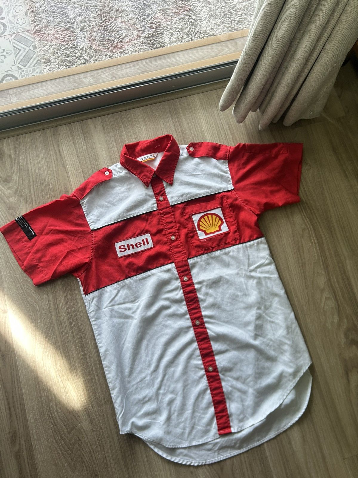 Vintage Vintage Shell Japan Work Shirt Mechanic Racing Uniform Size US L / EU 52-54 / 3 - 2 Thumbnail