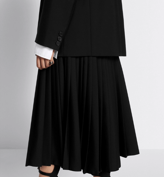 Dior o1w1db11225 421J04 Flared Mid-Length Skirt in Black Size 26" / US 2 / IT 38 - 7 Thumbnail
