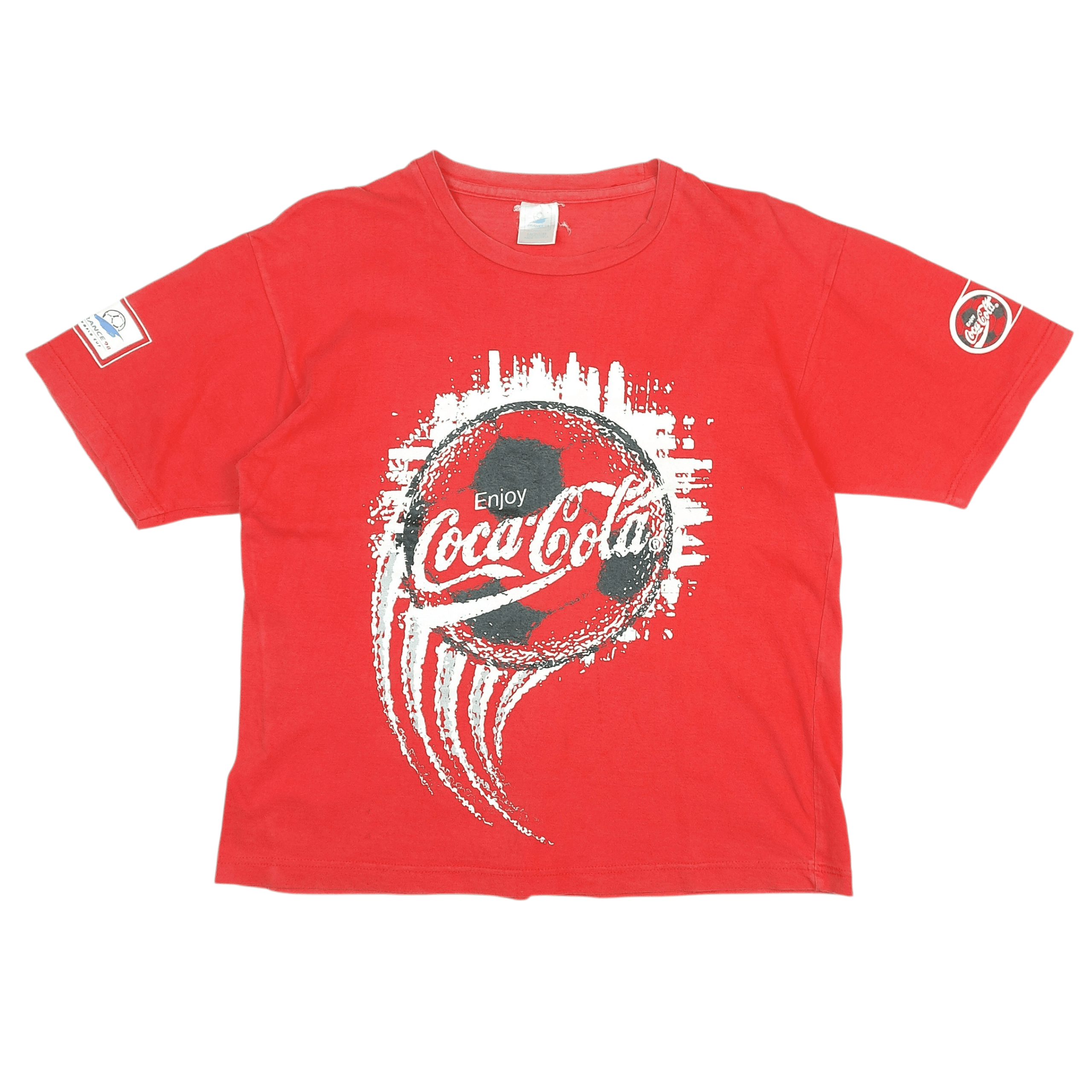 Coca Cola Vintage 90s Coca-Cola France 98 Soccer World Cup TEE Size US M / EU 48-50 / 2 - 2 Thumbnail