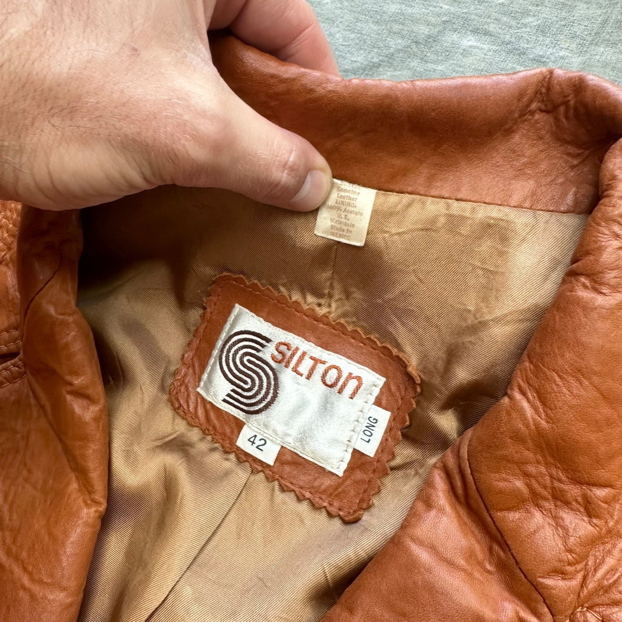 Vintage Vintage 60s/70s Silton Genuine Leather Light Brown Blazer Ja Size US L / EU 52-54 / 3 - 2 Thumbnail