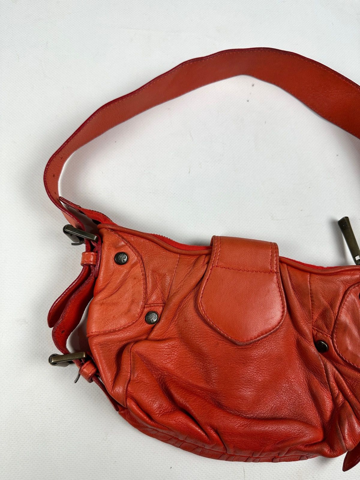Mulberry Vintage Mulberry Faded Orange Leather Shoulder Bag Handbag Size ONE SIZE - 13 Thumbnail