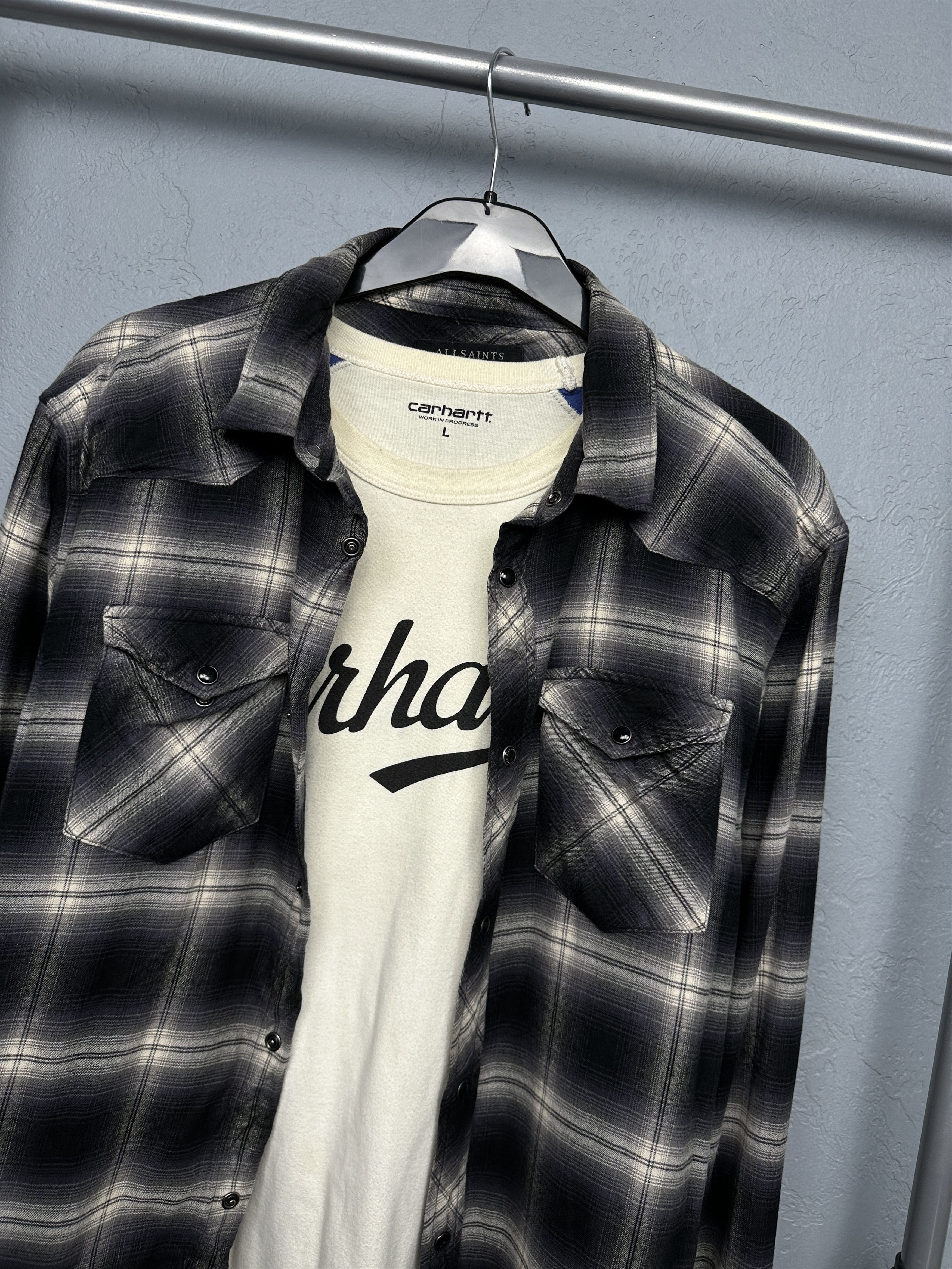 Allsaints Allsaints Mens Flannel Plaid Shirt Size US M / EU 48-50 / 2 - 2 Thumbnail