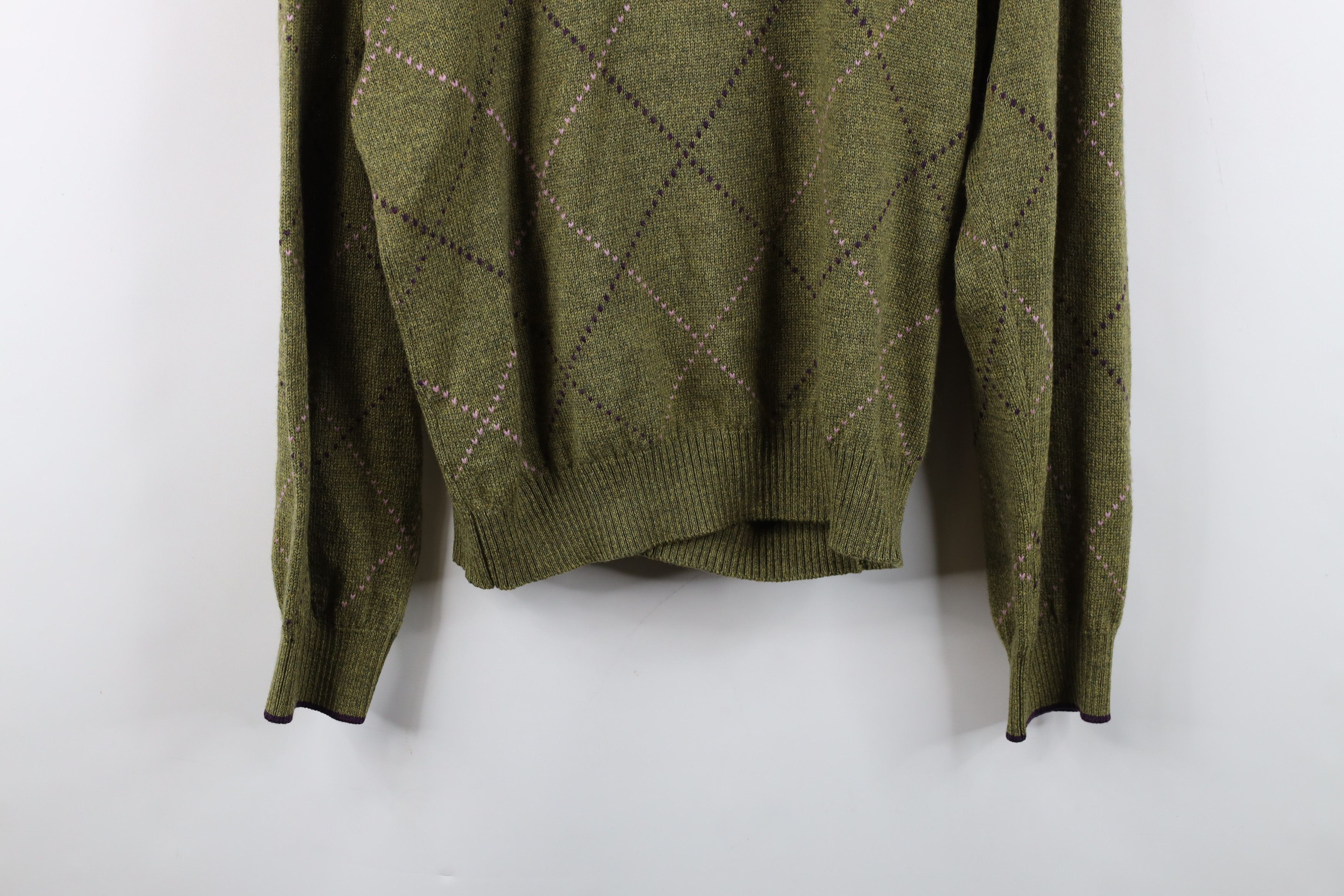 Vintage Vintage Streetwear Argyle Diamond Half Zip Pullover Sweater Size US L / EU 52-54 / 3 - 15 Thumbnail