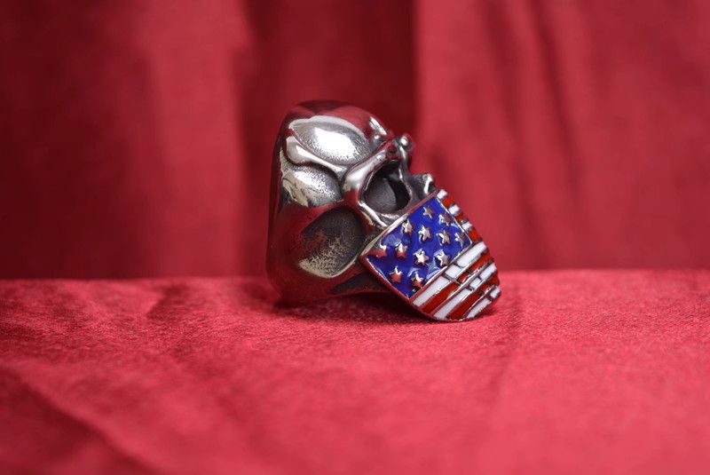 Jewelry Skull Modern Jewelry Rings Open Size Chrome Ring (Size 7-13) Size ONE SIZE - 3 Thumbnail
