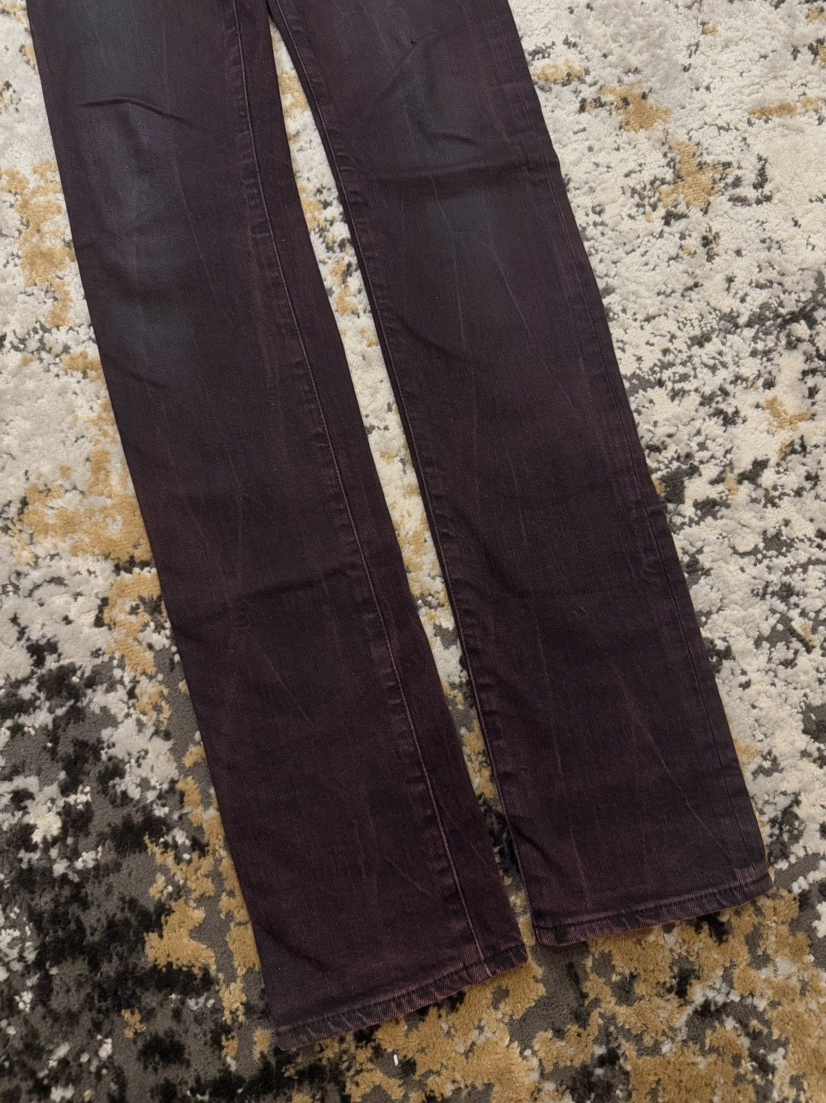 Dior Dior homme japan exclusive waxed maroon denim Size US 27 - 3 Thumbnail