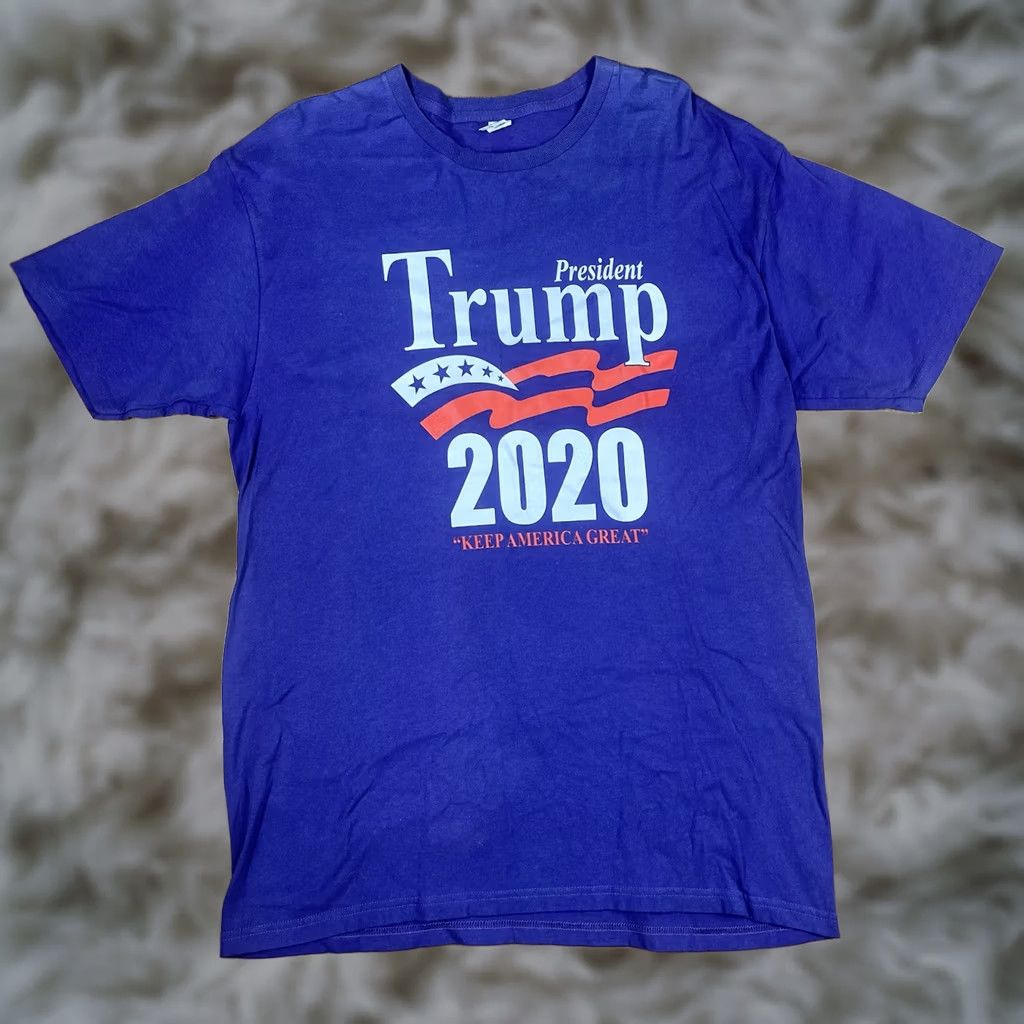 Vintage Ei-Lo T-Shirt Adults L Large Purple President Trump 2020 Crewneck Short Sleeve Mens Size US L / EU 52-54 / 3 - 1 Thumbnail
