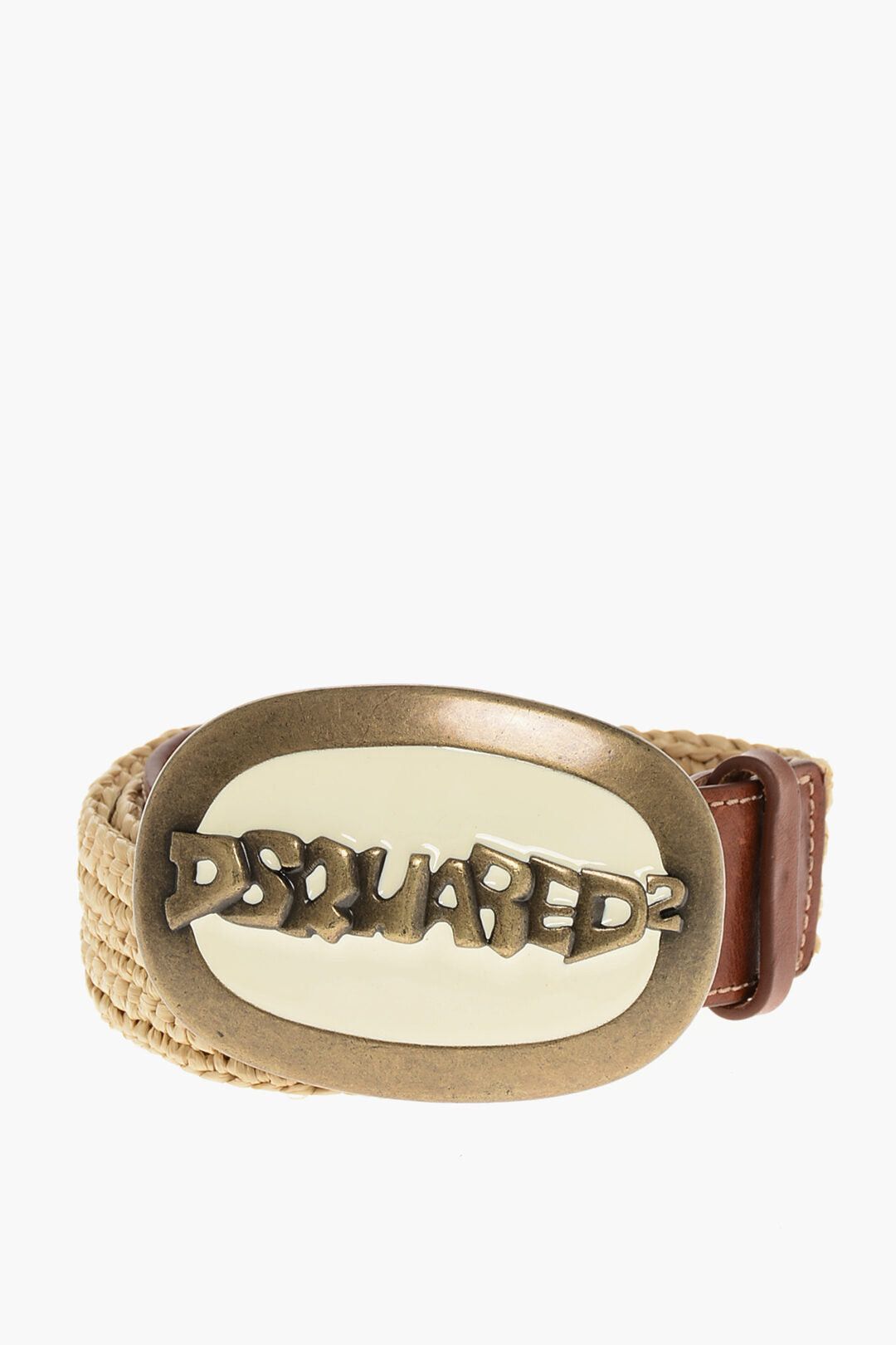 Dsquared2 Raffia Belt with Enamel Buckle 40mm Size ONE SIZE - 1 Thumbnail