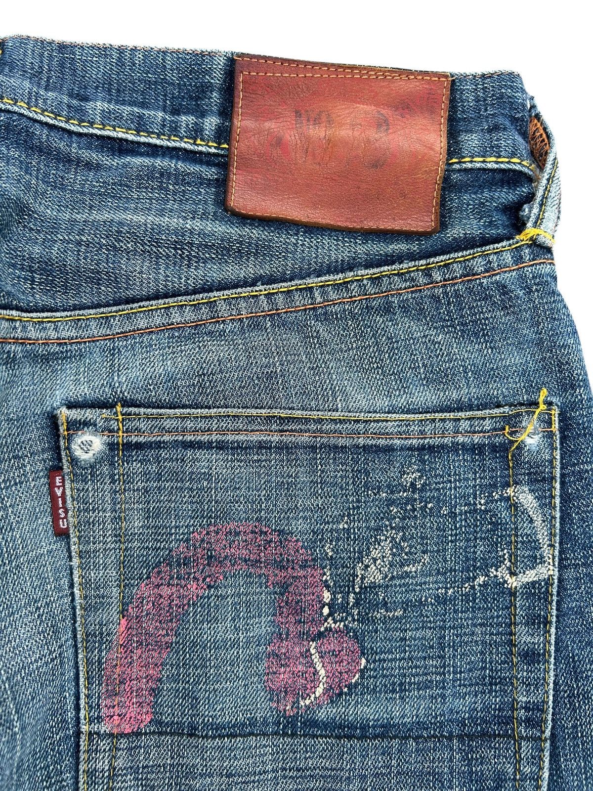 Kapital Thrashed Vintage Evisu Selvedge Denim Jeans Size US 32 / EU 48 - 14 Thumbnail