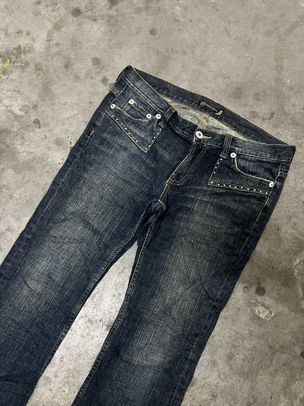 Designer × Japanese Brand FLARED🔥ORIRIN JEANS STUDED DENIM PANT Size US 32 / EU 48 - 6 Thumbnail