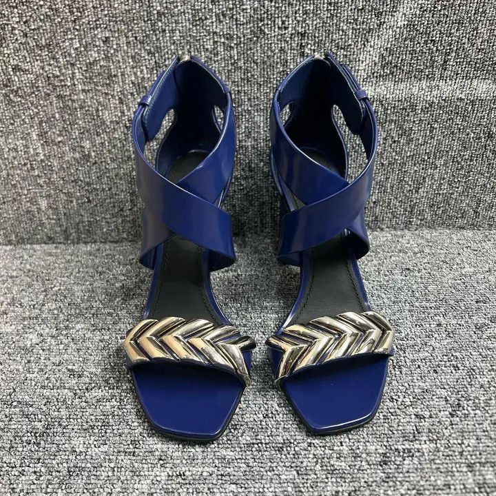Louis Vuitton Louis Vuitton Blue High Heels with Silver Detail -2508 Size US 6 / IT 36 - 2 Thumbnail