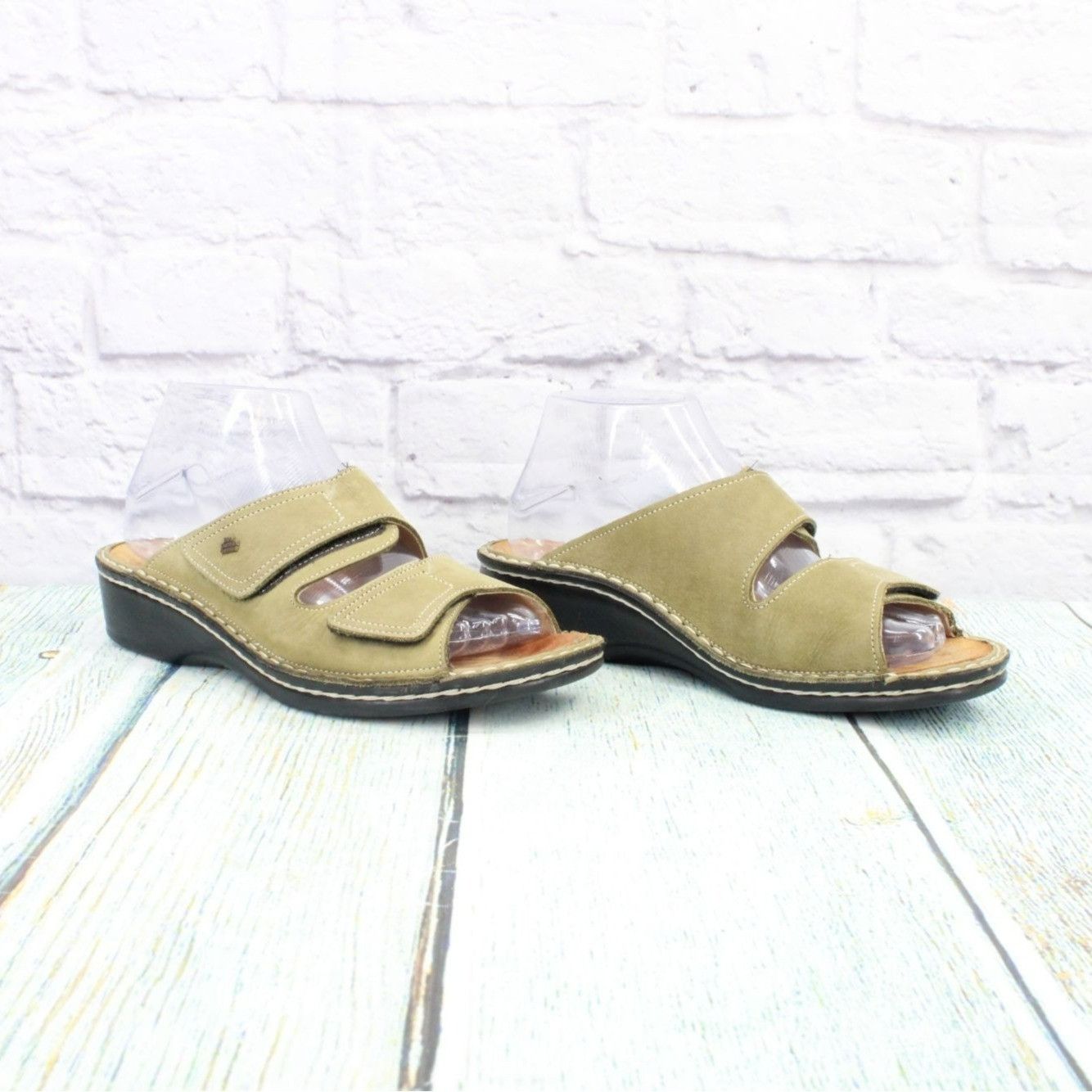 Leather × Other Finn Women's Jamaica Hook & Loop Two Strap Sandals Size US 7 / IT 37 - 3 Thumbnail