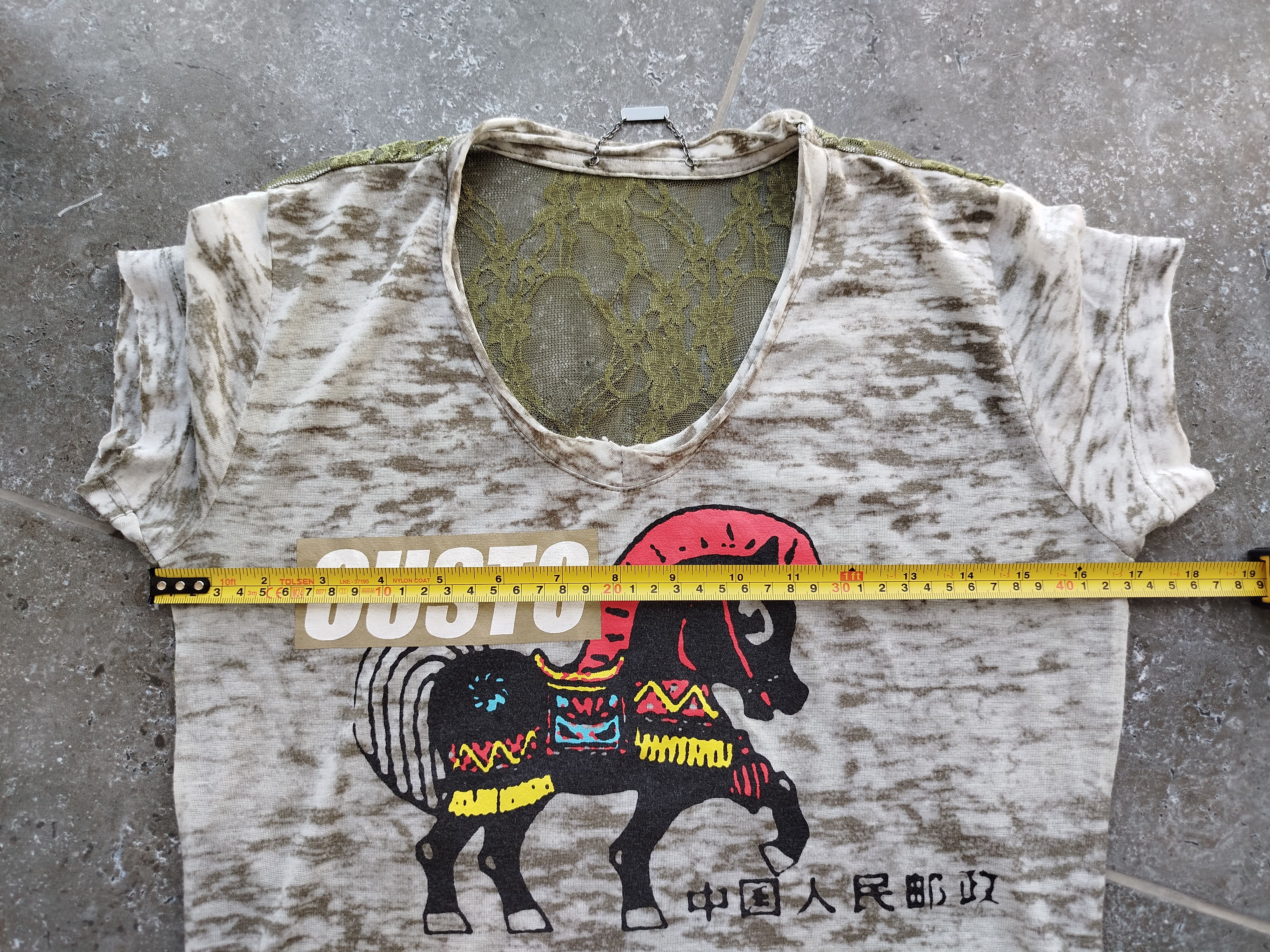 Custo Barcelona Top Short Sleeve Trojan Horse Lace Back Vintage Y2K Size 3/L Size L / US 10 / IT 46 - 10 Thumbnail