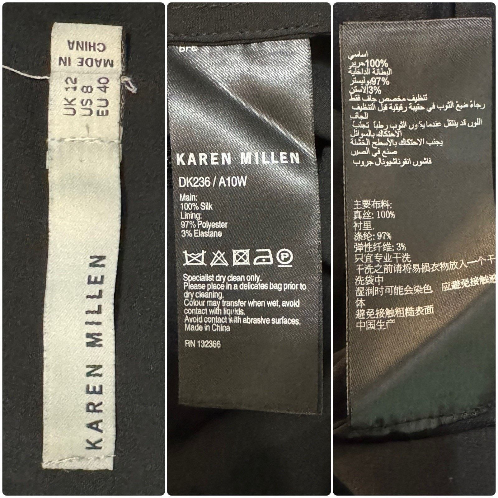 Karen Millen KAREN MILLEN Silk Beaded Sequin Mini Dress Asymmetric Party Size M / US 6-8 / IT 42-44 - 12 Thumbnail