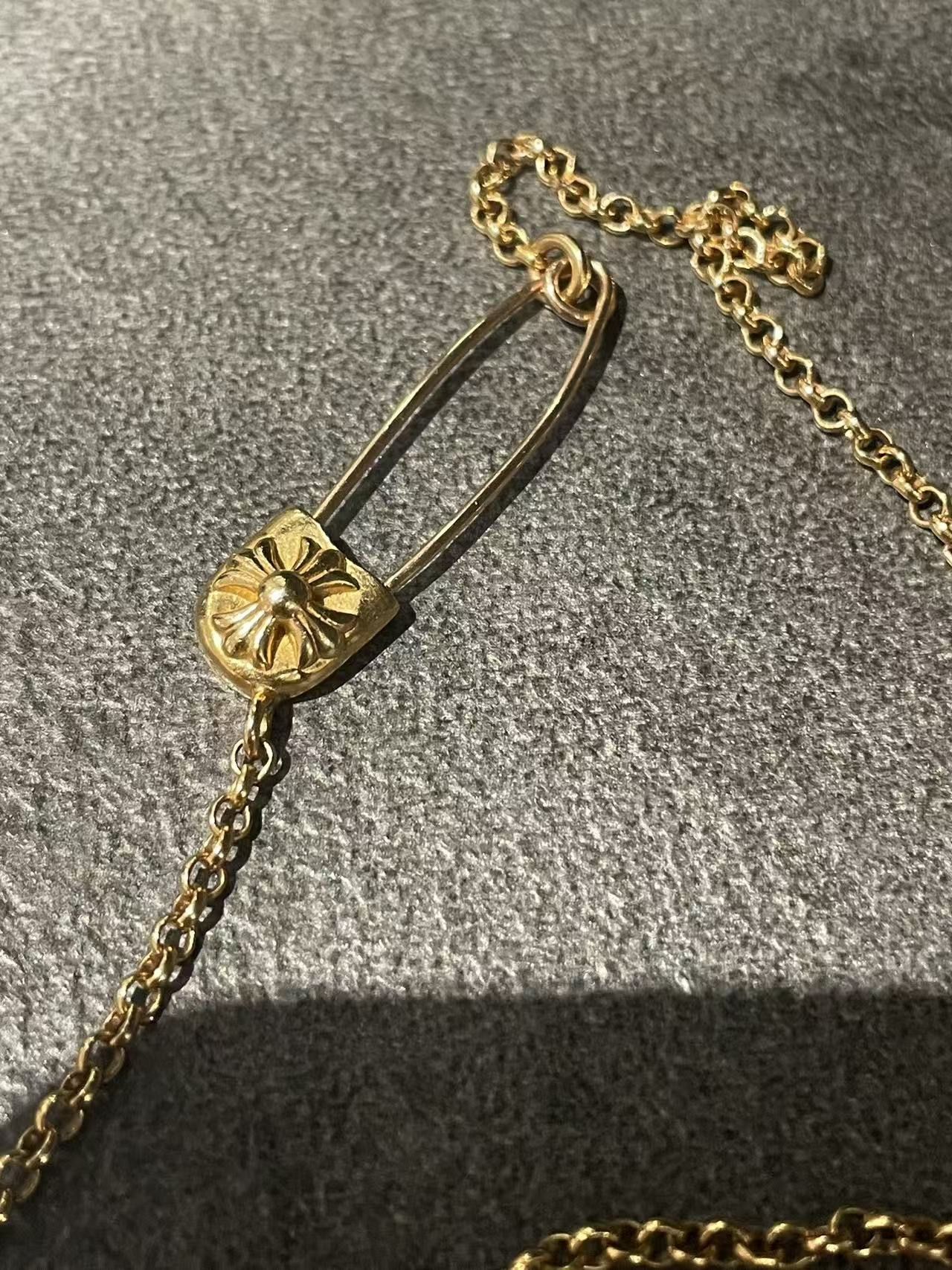 Chrome Hearts Chrome Hearts 22K Gold Safety Pin Necklace Size ONE SIZE - 9 Thumbnail