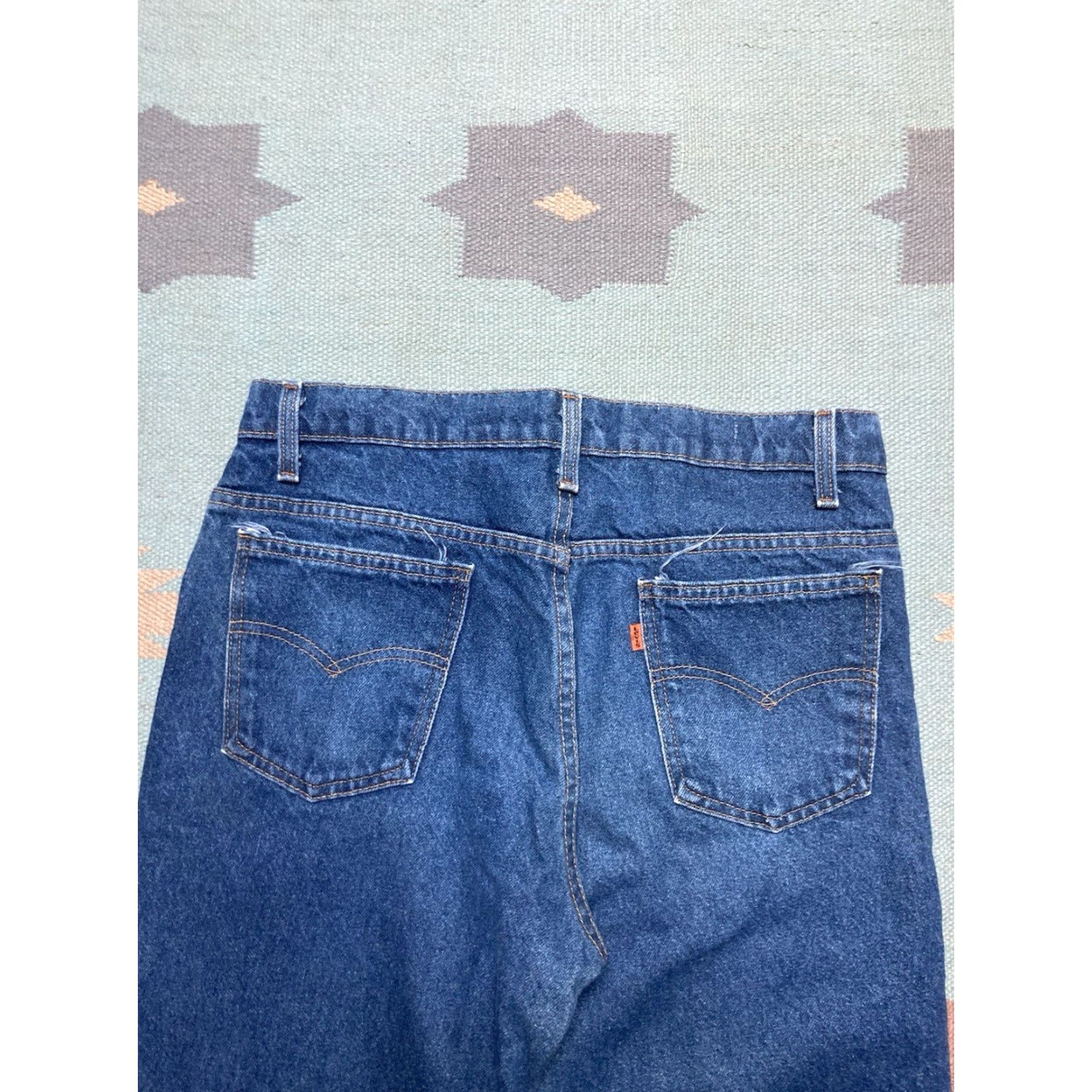 Levi's VINTAGE Levi’s 517 Jeans Bootcut Flare Leg Dark Wash Orange Tab 33x32 Mens 90s Jeans Size US 33 - 3 Thumbnail