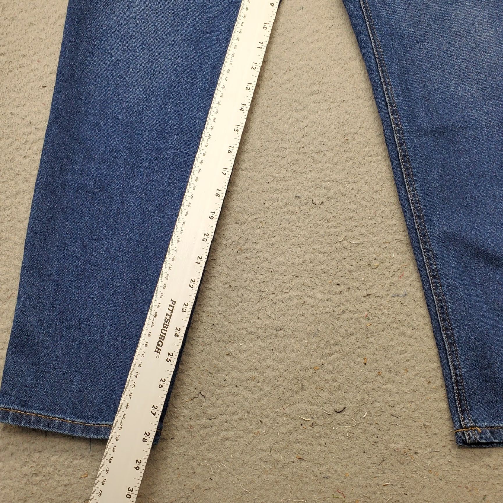Vintage Seven7 Straight Leg Jeans Women 12 Blue Denim High Rise Through Hips 5-Pocket Design Regular Waist 28.25 Inseam NYT Size 34" / US 12 / IT 48 - 4 Thumbnail