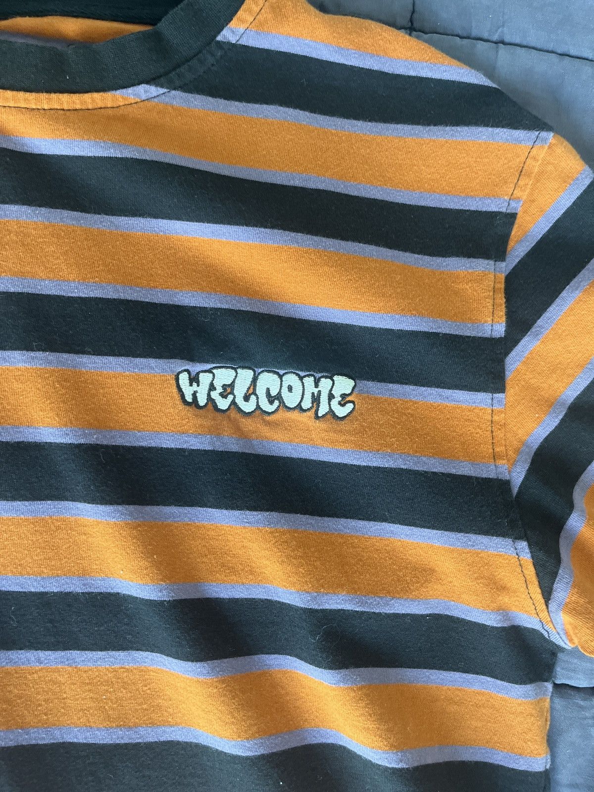 Welcome Skateboards Welcome Cooper Black, Purple, & Orange Stripe T-Shirt Size US M / EU 48-50 / 2 - 3 Thumbnail