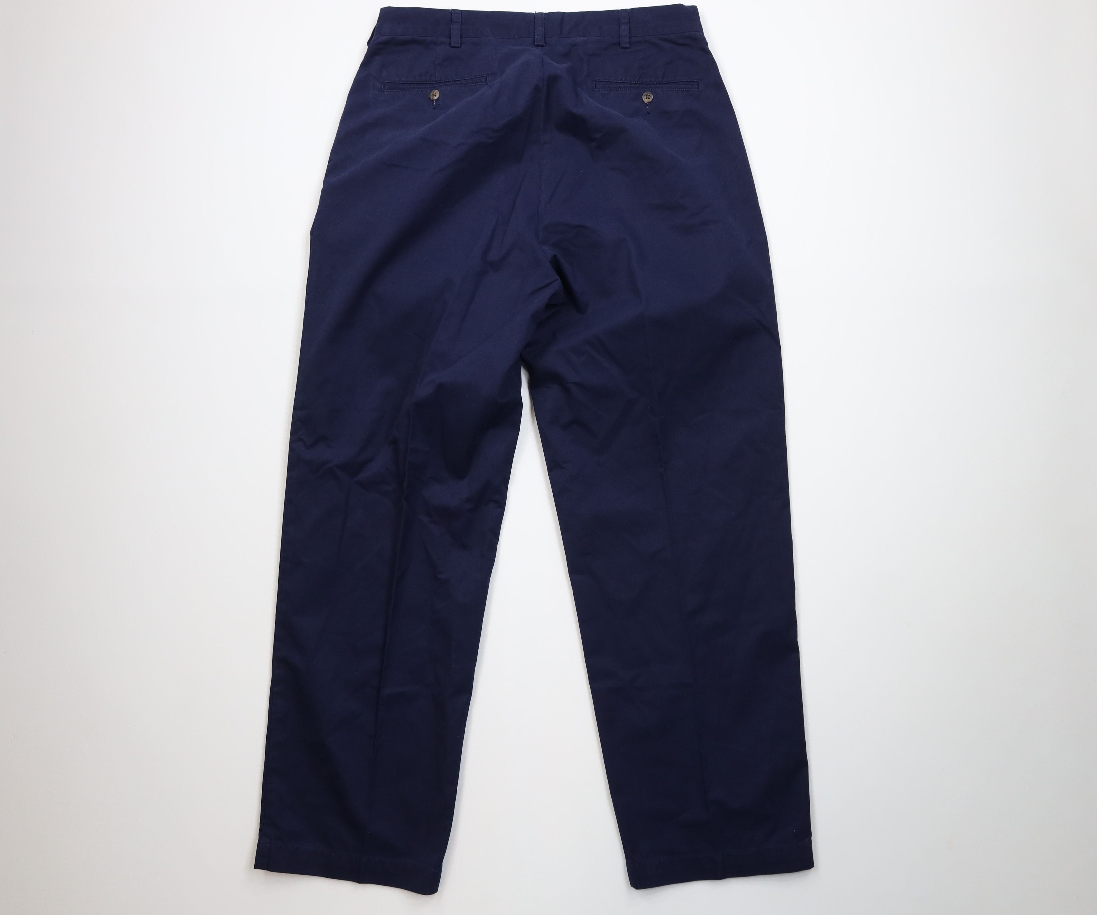 Ralph Lauren Vintage 90s Ralph Lauren Wide Leg Chino Pants Navy Blue Size US 32 / EU 48 - 9 Thumbnail