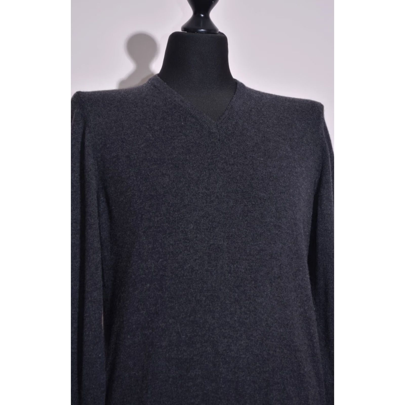 Hackett Hackett Jumper Men V-Neck Grey Cashmere/Silk/Wool Elbow Patches Size L Size US L / EU 52-54 / 3 - 3 Thumbnail