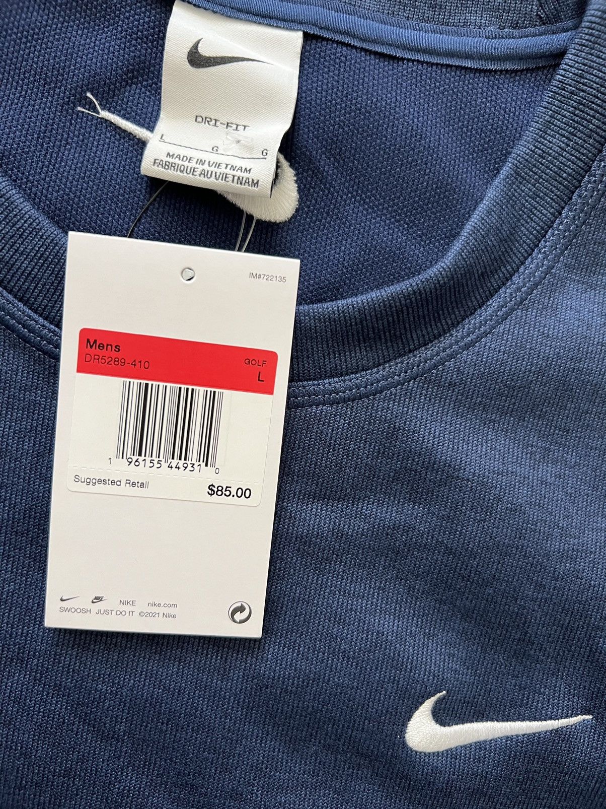 Nike Nike Dri-Fit Tour Golf Vest Sweater Round Neck Navy Size US L / EU 52-54 / 3 - 8 Thumbnail