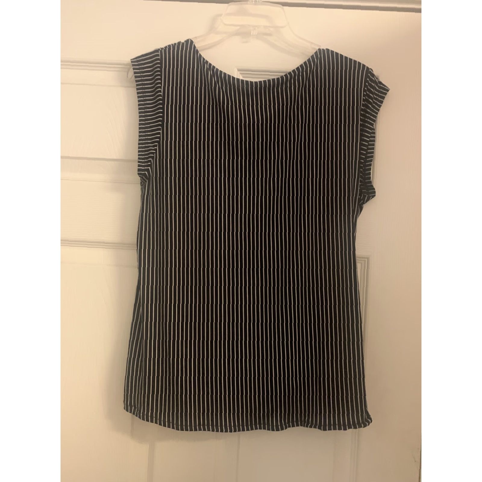 Worthington Worthington Blouse Sleeveless Top Women M Black White Striped Multicolor Pattern Colorful 90s? Size M / US 6-8 / IT 42-44 - 4 Thumbnail