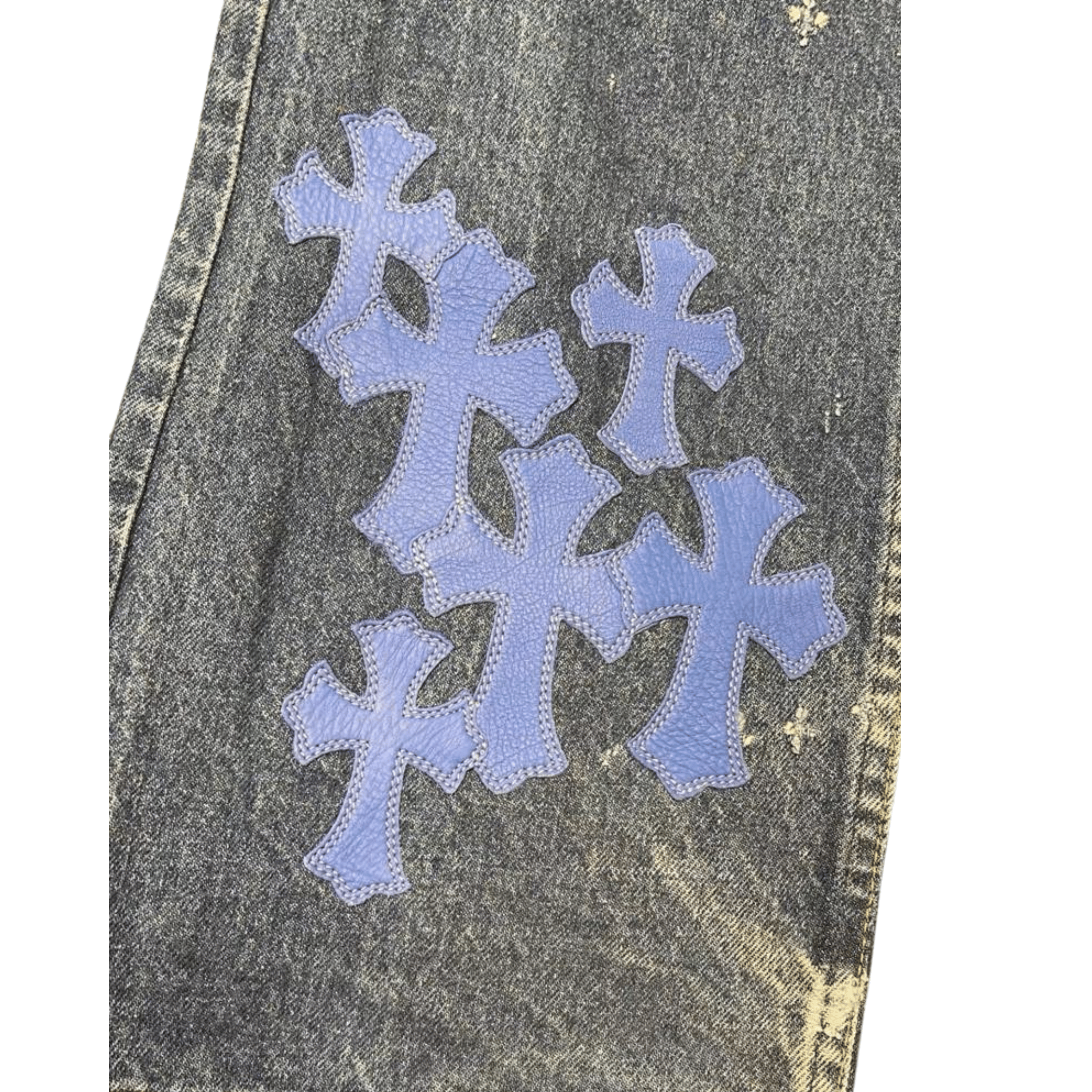 Chrome Hearts CHROME HEARTS Stencil Cross Patch Jeans Size US 33 - 12 Thumbnail