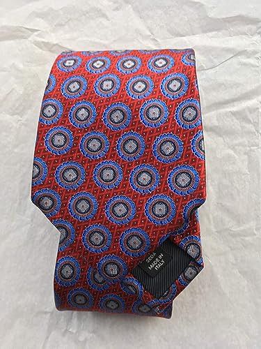 Ermenegildo Zegna Ermenegildo Zegna Red Medallion Pattern Silk Tie Size ONE SIZE - 4 Thumbnail