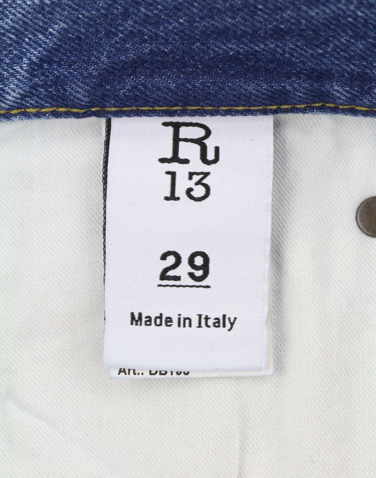 R13 CUFFED X-BF 29 Jasper Blue Cropped Jeans 88830 Size 29" - 8 Thumbnail