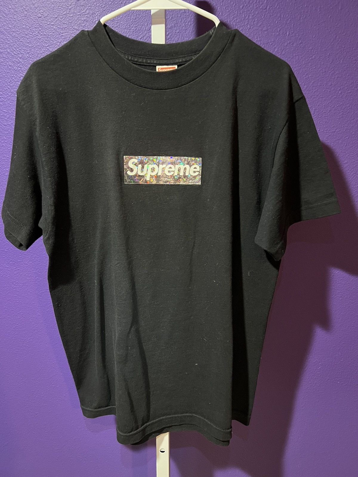 image of Supreme 2006 Holographic Box Logo Tee in Black, Men's (Size Medium)