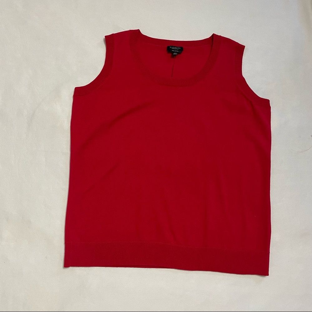 Talbots NWT New Talbots Pima Cotton Sleeveless Knit Red Top Size XP Size S / US 4 / IT 40 - 9 Thumbnail