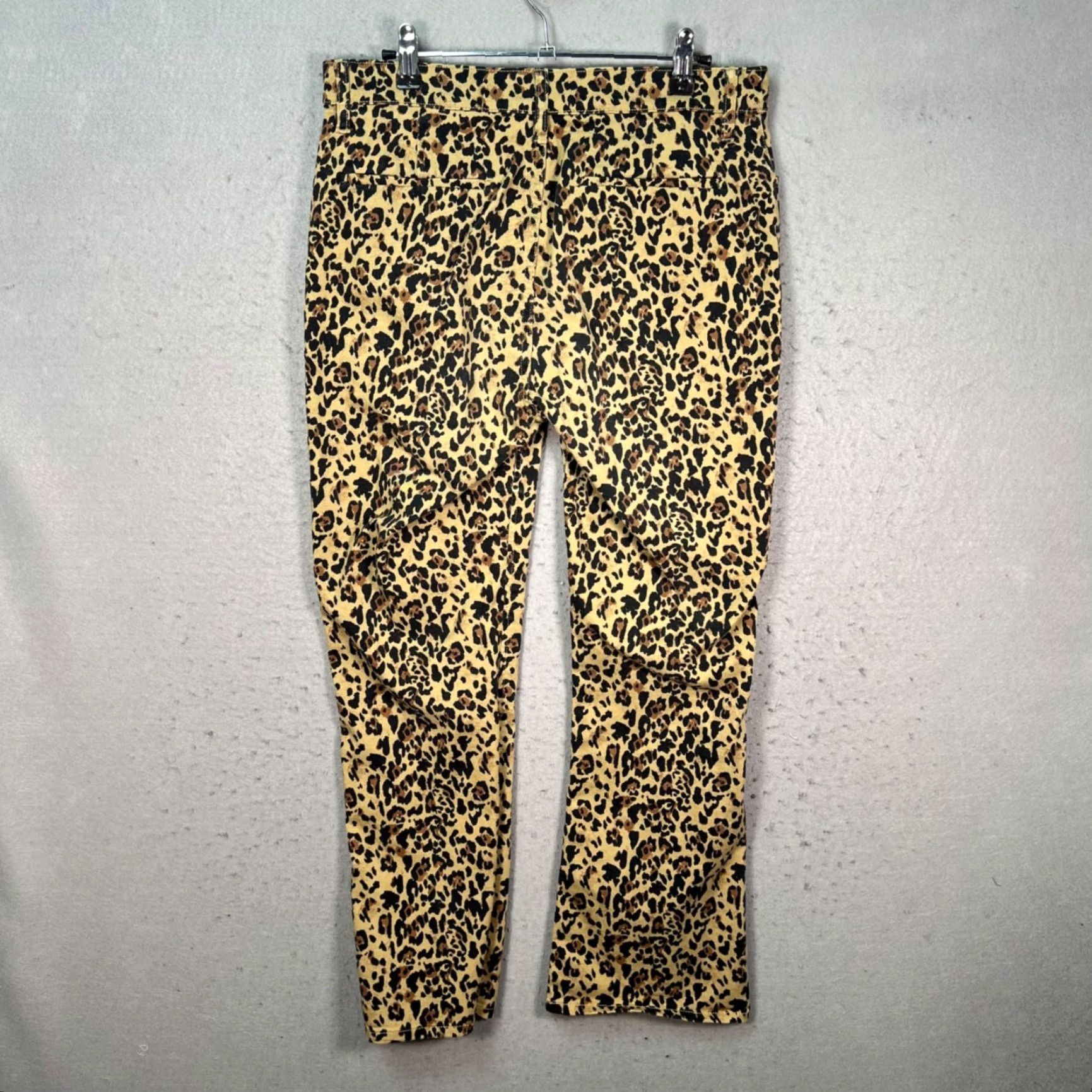 J.Crew J. Crew Womens 29 Leopard Print Straight Leg Pants Stretch Cotton Denim Beige Color Regular Rise High Inseam 26 In Ankle 30 Waist Womens Pants Size 29" - 2 Thumbnail