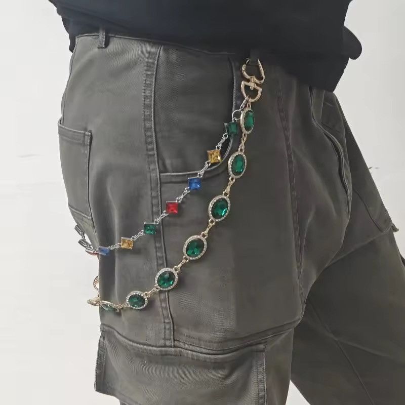 Jewelry retro agate colourful pants chain Size ONE SIZE - 1 Thumbnail