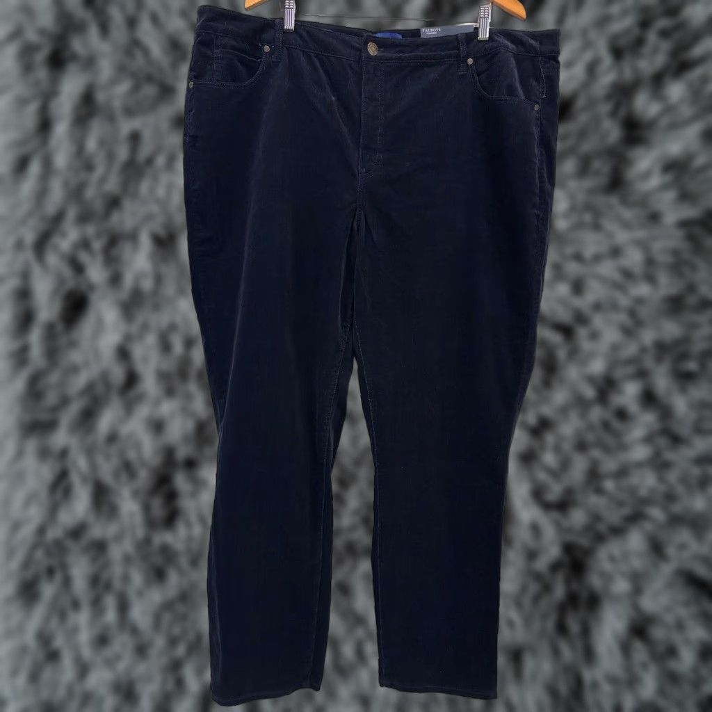Talbots Talbots Navy Plus 24W High Waist Straight Leg Corduroy Pants Womens Sz 24W Corduroy Stretch Pockets Fall Winter Size 42" / US 20 - 1 Thumbnail