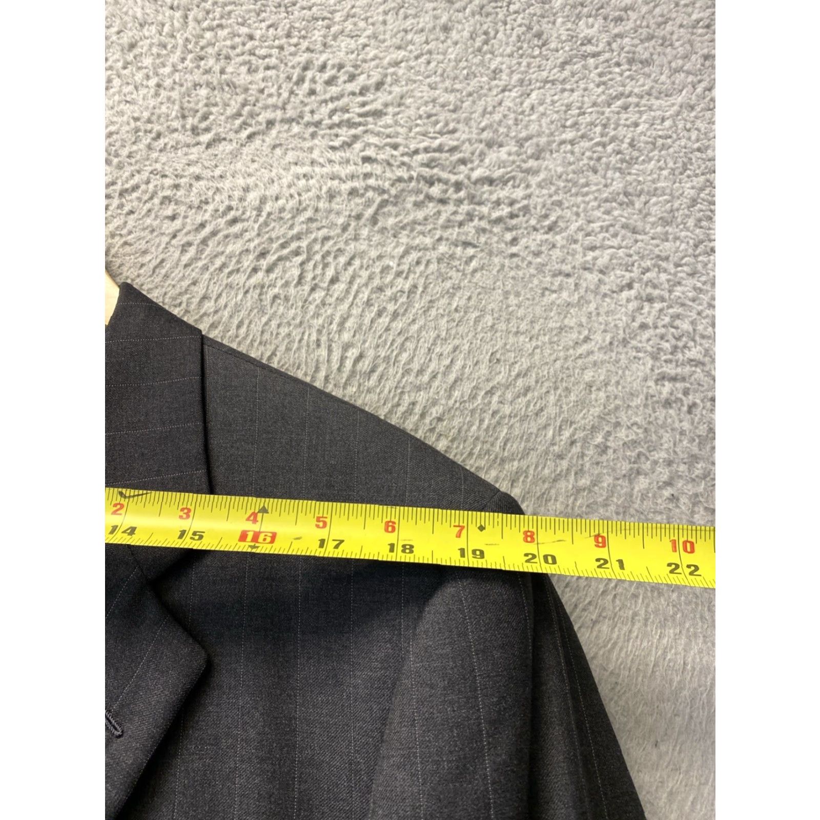 Vintage Hickey Freeman 100% Wool Suit Blazer Size 43R Gray Striped Mens Size 46R - 5 Thumbnail