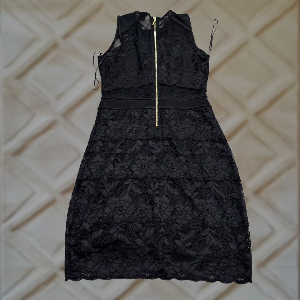 Guess GUESS Black Lace Tiered Bodycon Mini Dress Womens S Sleeveless Party Sheer Nylon Spandex Size S / US 4 / IT 40 - 1 Thumbnail