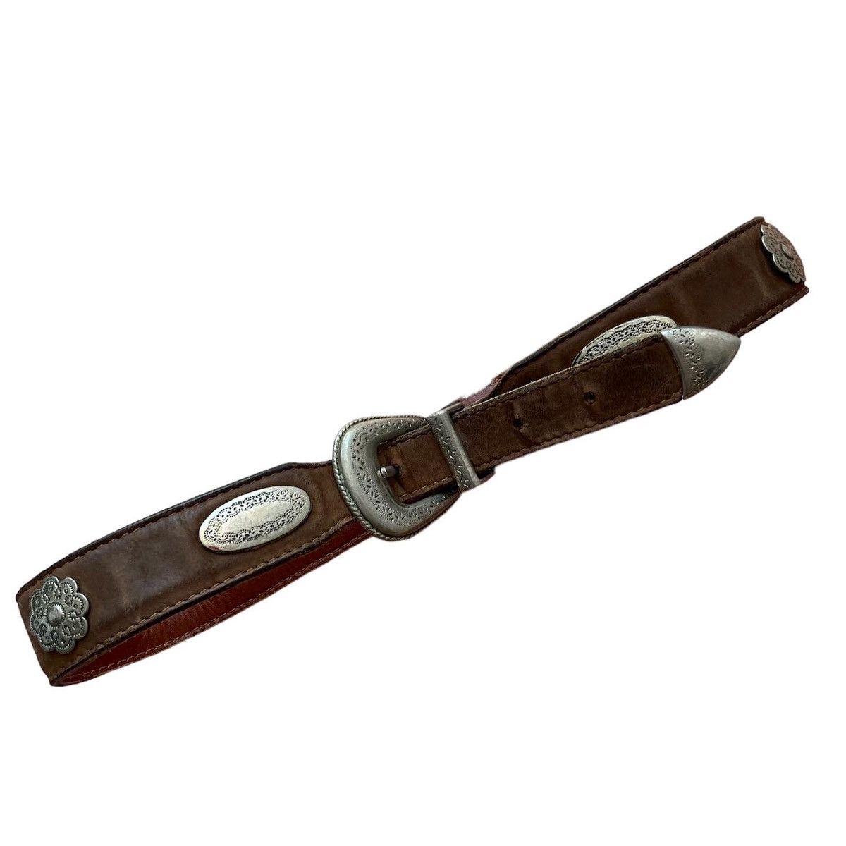 Vintage Vintage leather belt Size ONE SIZE - 1 Thumbnail