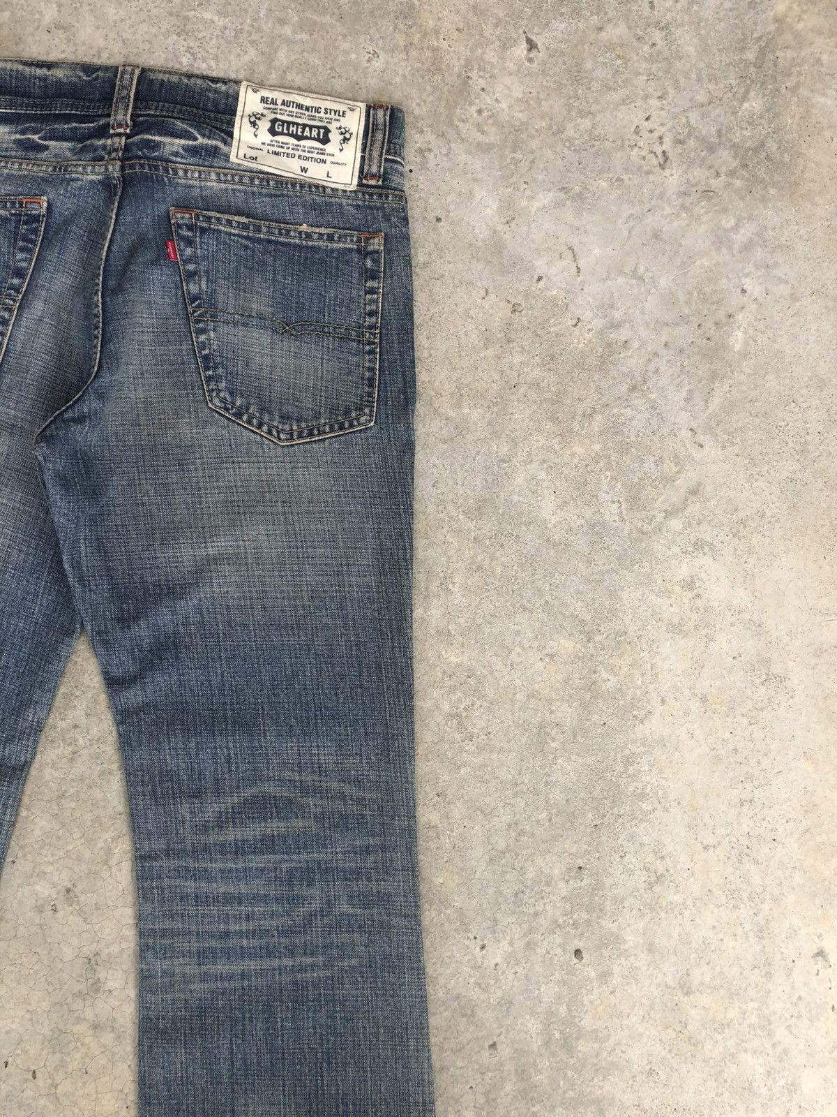 If Six Was Nine Japanese GLHEART Flared Jeans Bootcut Mud Wash Distressed Size US 33 - 12 Thumbnail