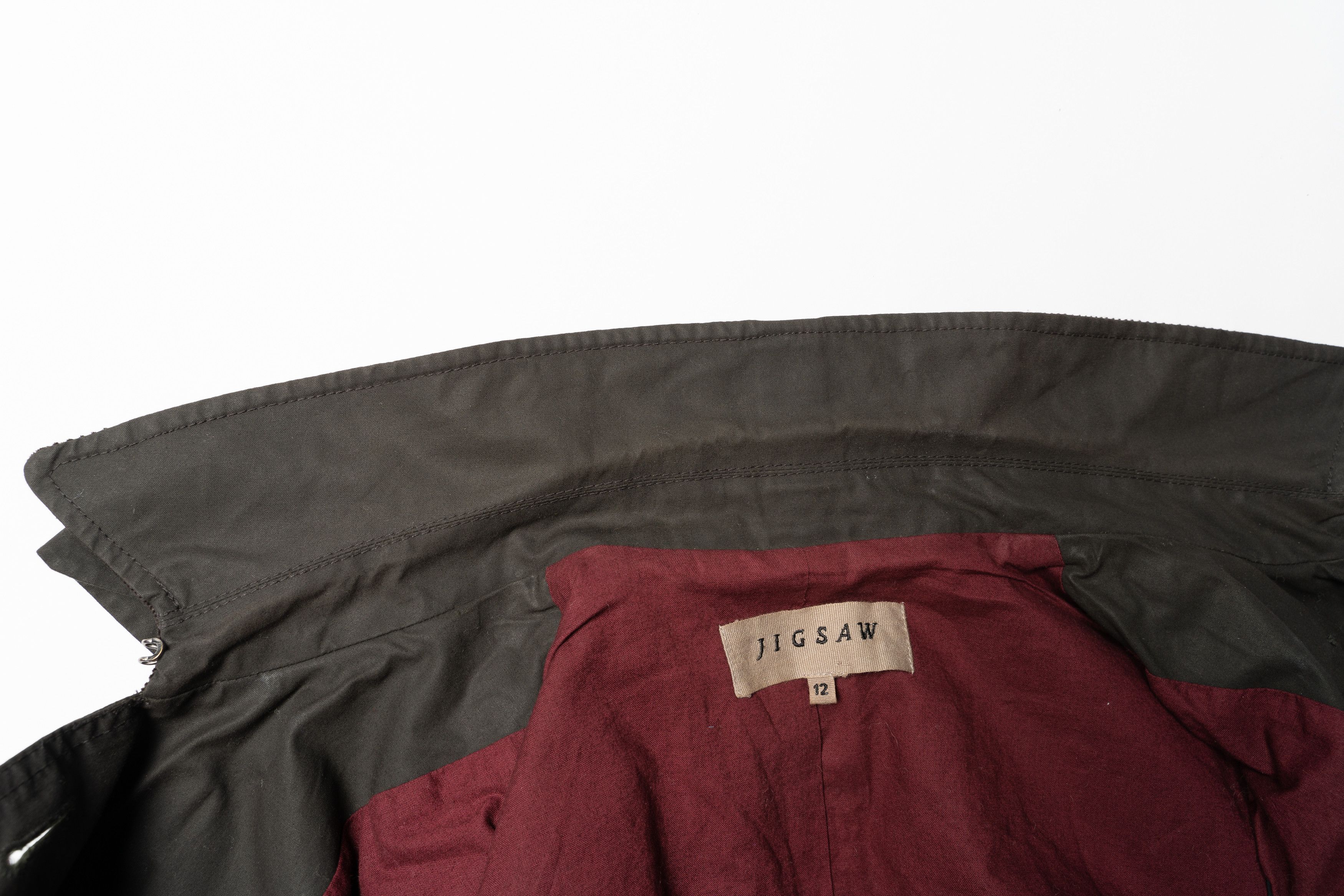 Jigsaw 🔴JIGSAW British Millerain Waxed Cotton Trench Coat Size L / US 10 / IT 46 - 7 Thumbnail