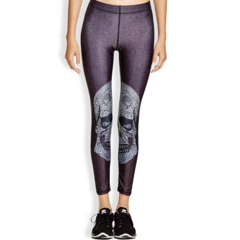 Zara Zara Terez Full Length Leggings Crystal Skull Gray Women's S Size 27" / US 4 / IT 40 - 1 Thumbnail