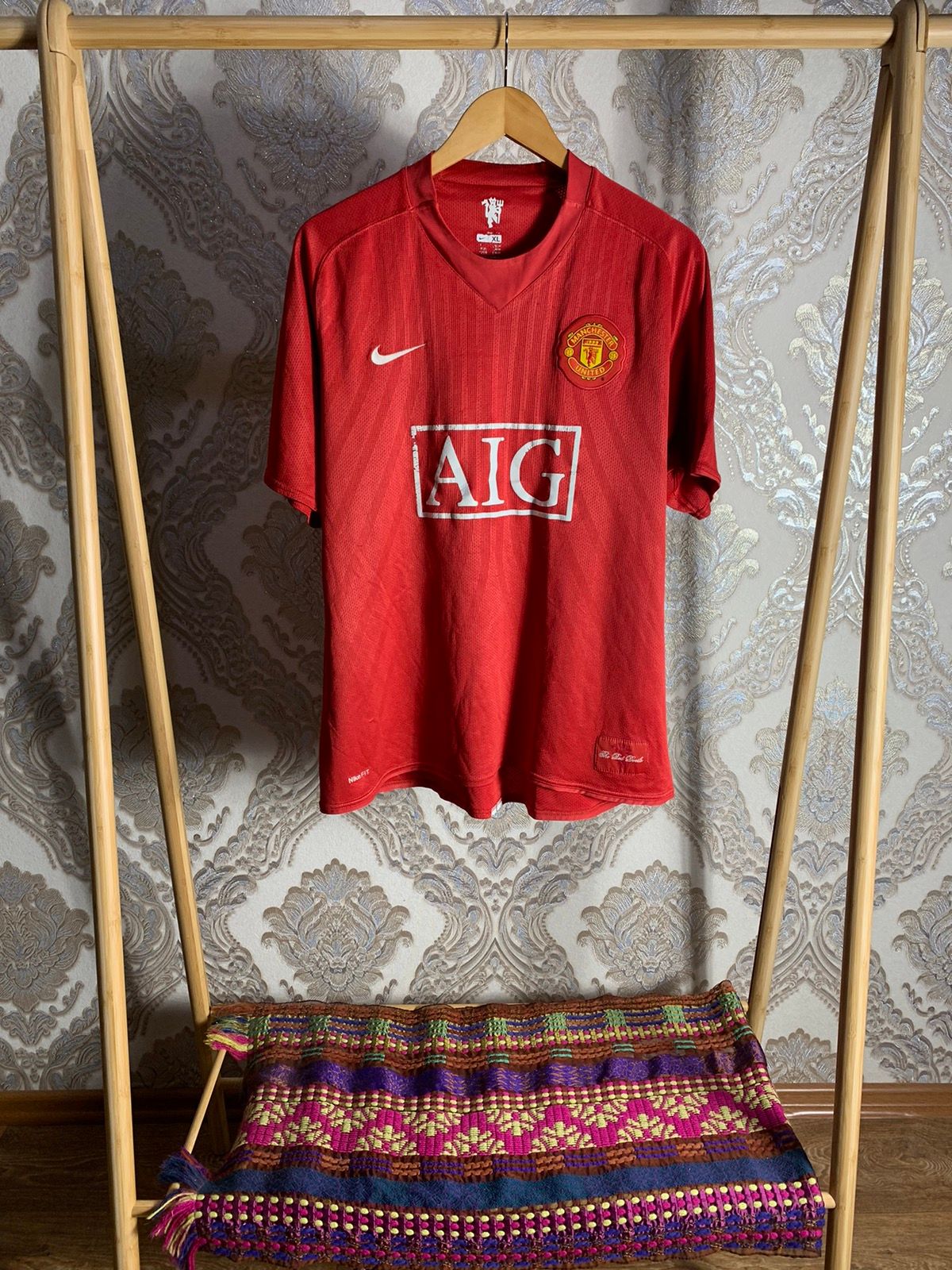 Pre-owned Manchester United X Nike Vintage Nike Manchester United Nani Soccer Jersey Drill Y2k In Red